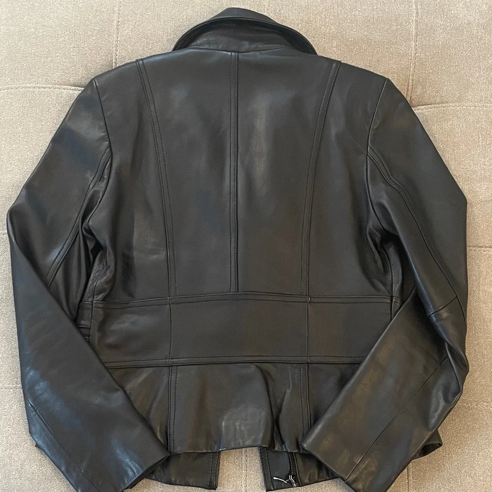 Kenneth Cole Reaction Black Leather Jacket